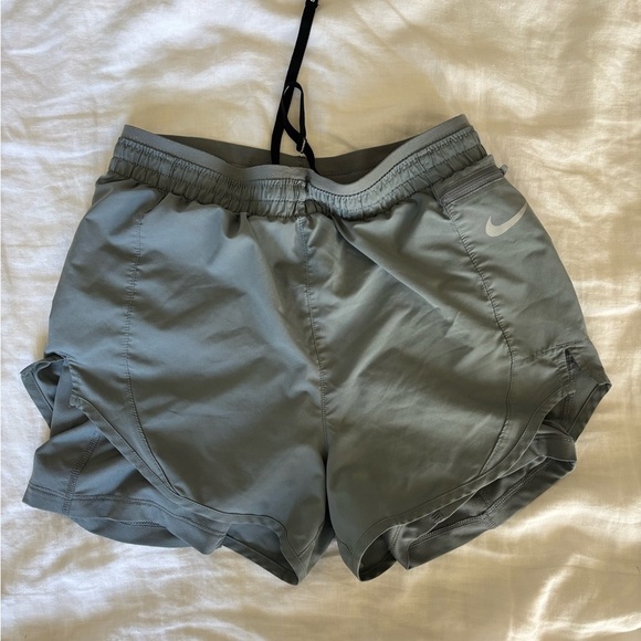 Nike Women's Athletic Drawstring Running Shorts in Gray - Picture 1 of 6